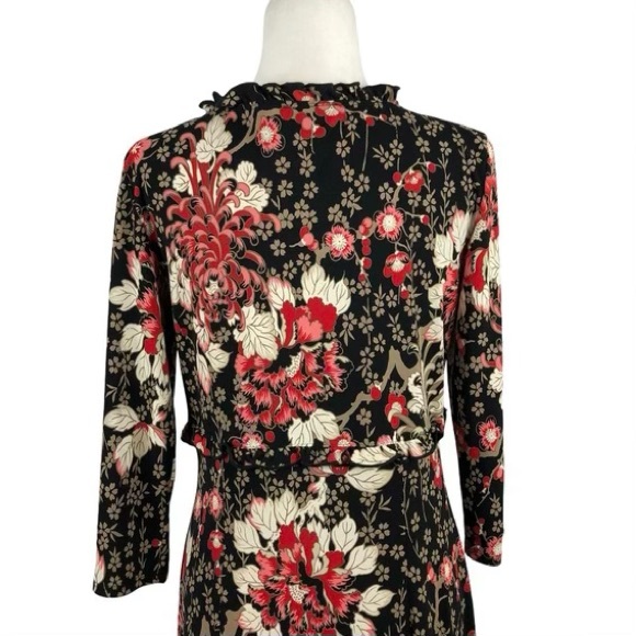 🥀 BCBGMaxAzria, Spider Chrysanthemums Floral Midi Dress - Picture 8 of 15